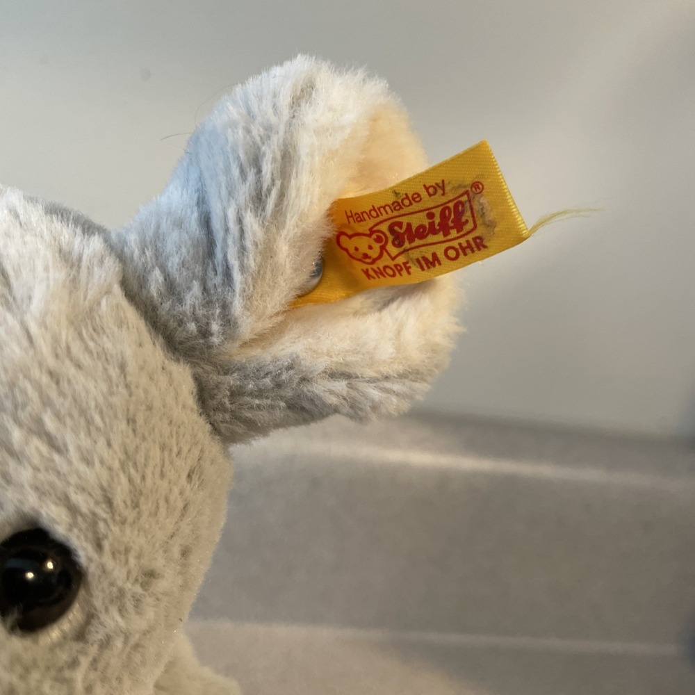 Steiff Cheesy Mouse Soft Cuddly Plush 7" Gray Germany #056246 - Picture 2 of 4